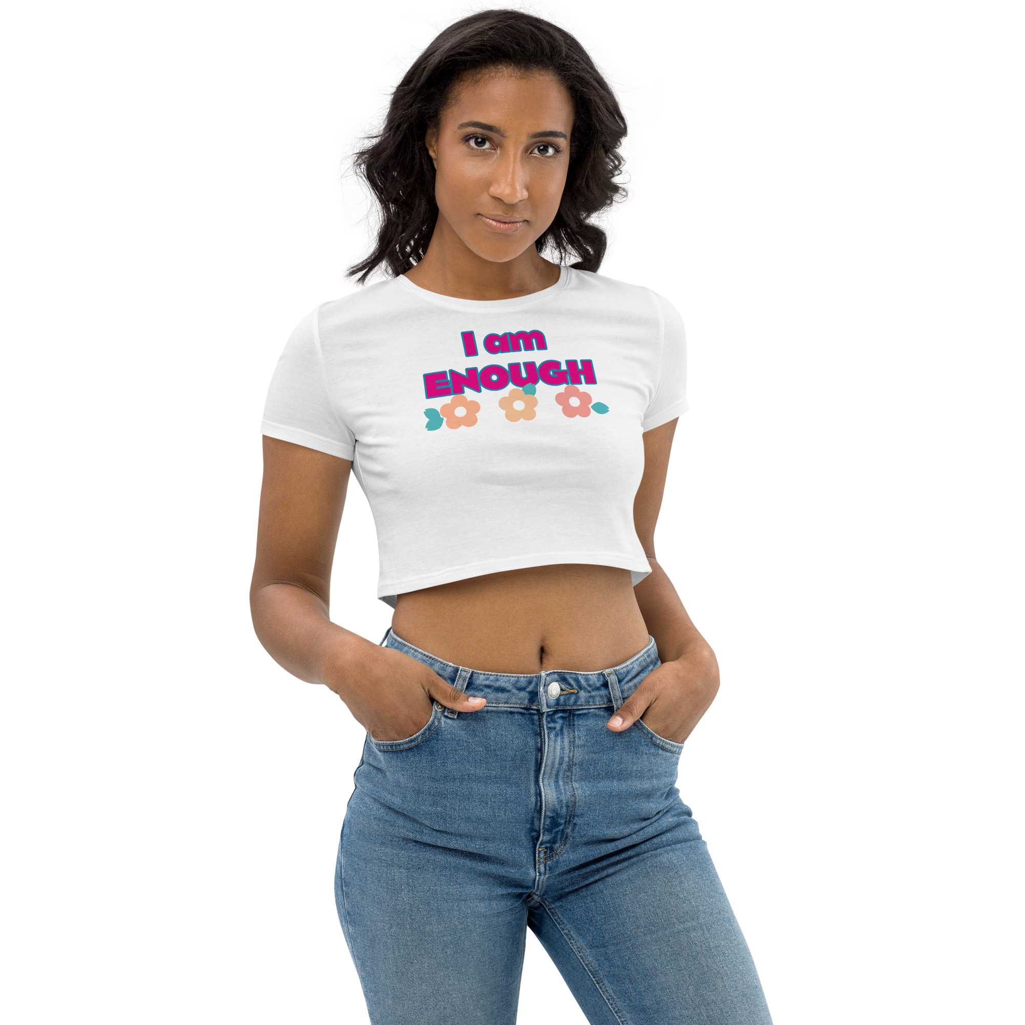 Organic Crop Top - I AM ENOUGH - T'inspire You Designs And Collections